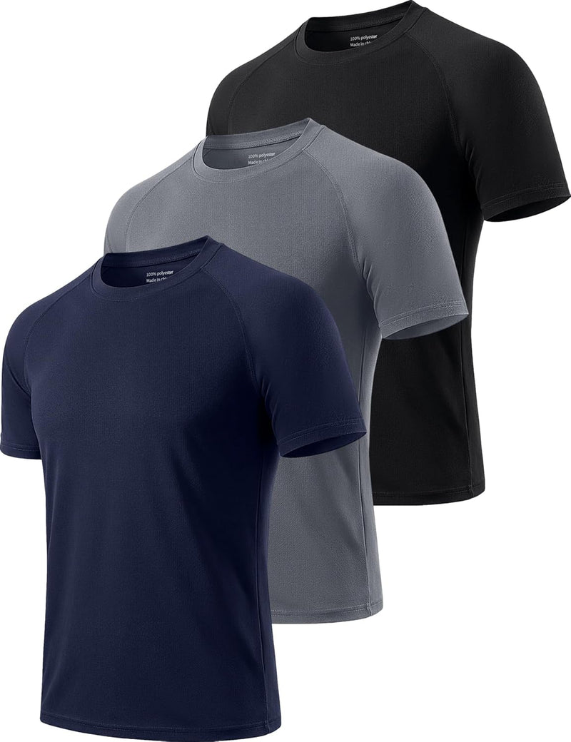 Chargez l'image dans la visionneuse de la galerie, Heren sportshirts 3 of 5 stuks sneldrogend en ademend – fitness shirt – hardloopshirt

