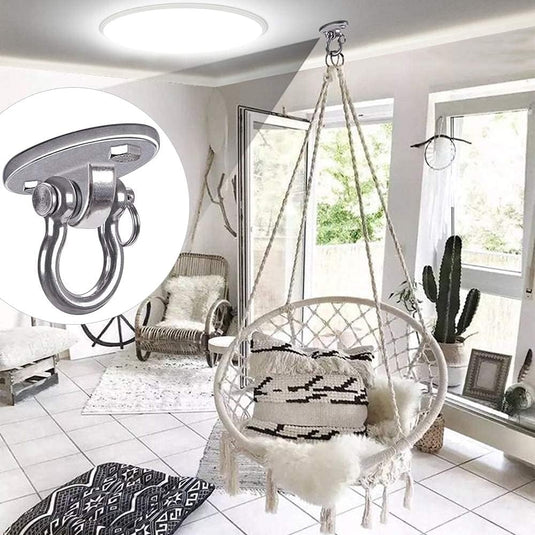 Plafond ophangbeugel van roestvrij staal met gesloten U-ring voor schommels en hangmatten – plafondhaak – bokszakbevestiging