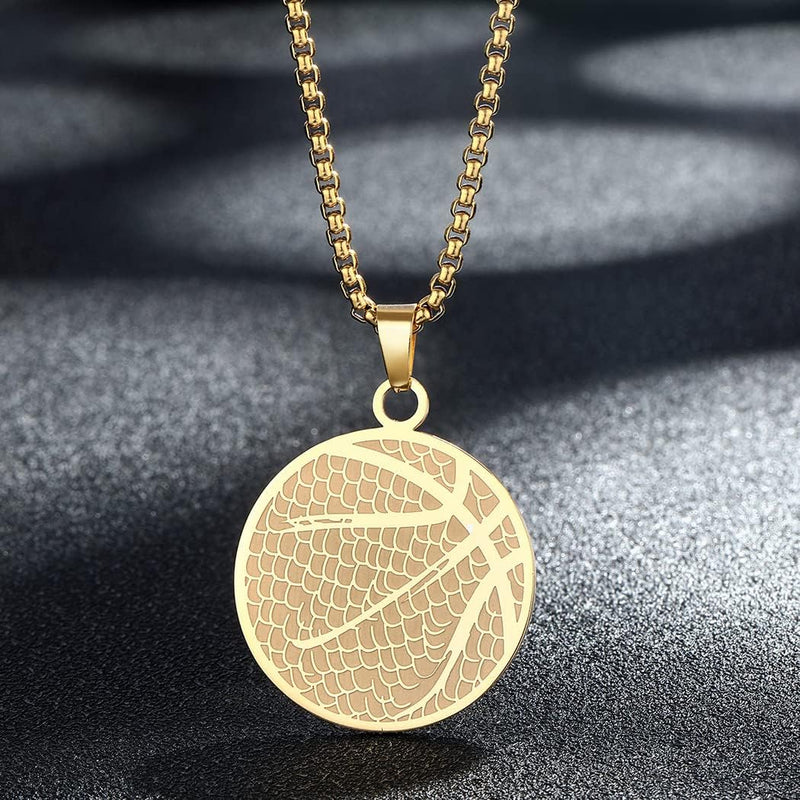 Laad afbeelding in Galerijviewer, Basketbal ketting met hanger roestvrij staal
