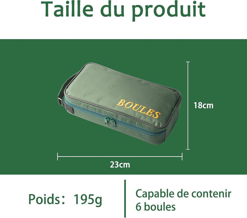 Charger l’image dans la visionneuse de galerie, Sac de transport pour jeu de boules, pour 8 boules, en nylon résistant à l’eau avec bandoulière réglable – sac de rangement pour pétanque – accessoires de boules

