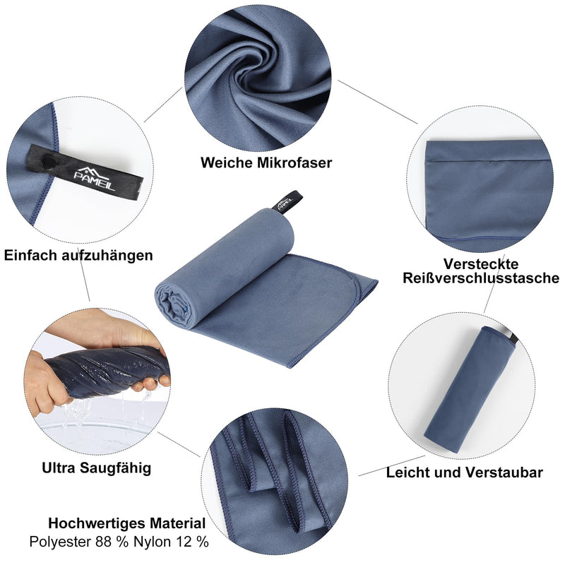 Laden Sie das Bild in Galerie -Viewer, Fitnesshanddoek Microvezel 120x50 cm Sneldrogend met Ritsvak – Sporthanddoek – Reishanddoek
