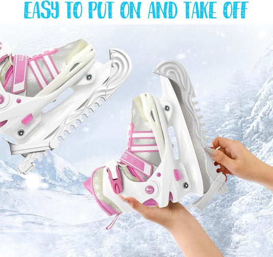 Verstelbare schaatsbeschermers wit 27 cm – 1 paar