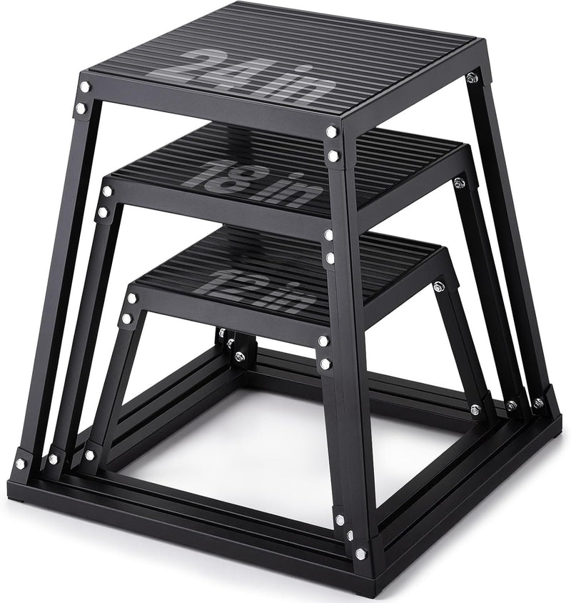 Laden Sie das Bild in Galerie -Viewer, Plyo box set 3 stuks 30 46 en 61 cm van staal tot 227 kg – jump box – plyometrische training
