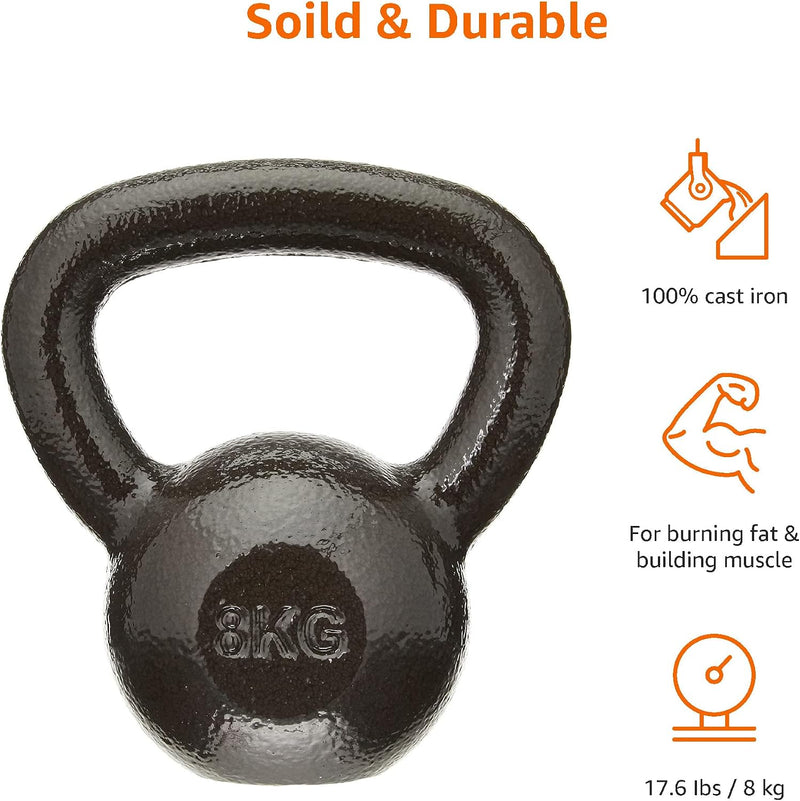 Load image into Gallery viewer, Amazon Basics Cast-Iron Kettlebell, 17.6 pound (8 kg), Black
