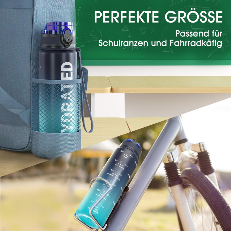 Laden Sie das Bild in Galerie -Viewer, Drinkfles 750 ml BPA-vrij met tijdmarkeringen en lekvrije dop – waterfles – sportfles
