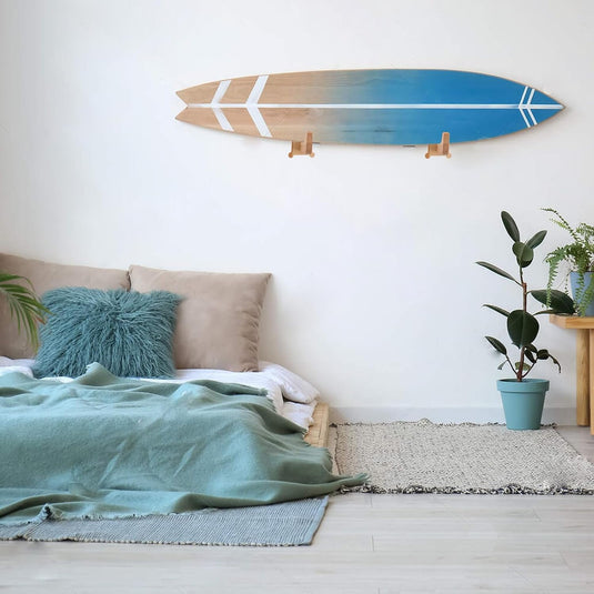 Surfboard wandhouder van beukenhout met 17,8 cm steunarmen – verticale boardhouder – surf accessoires