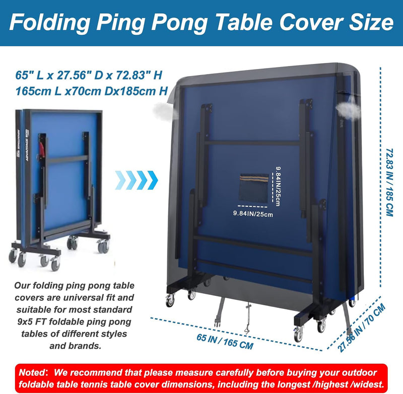 Load image in Gallery Viewer, Table tennis table cover 165 x 70 x 185 cm, made of 420D Oxford fabric with UV protection – ping-pong cover – table protector
