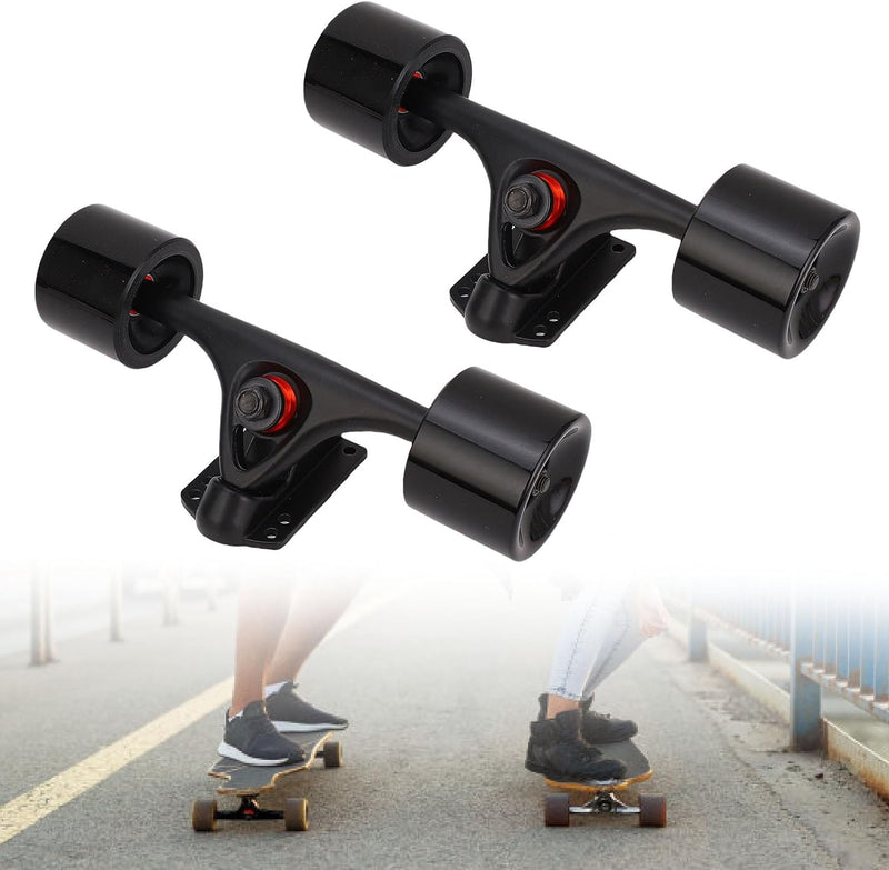 Laden Sie das Bild in Galerie -Viewer, Longboard trucks 7 inch met 65 x 51 mm wielen 2 stuks – complete truck set – skateboard accessoires

