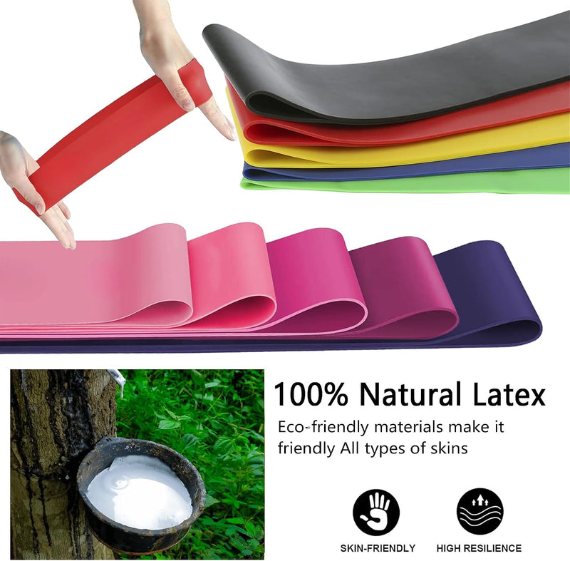 Load image into Gallery viewer, Resistance Band Set Van 5, Natuurlijk latex Weerstandsbanden, Resistance Band Set Met Oefeninstructies En Draagtas, Gymnastiekband Voor Yoga, Pilates, Fitness, thuis trainen, stretchen
