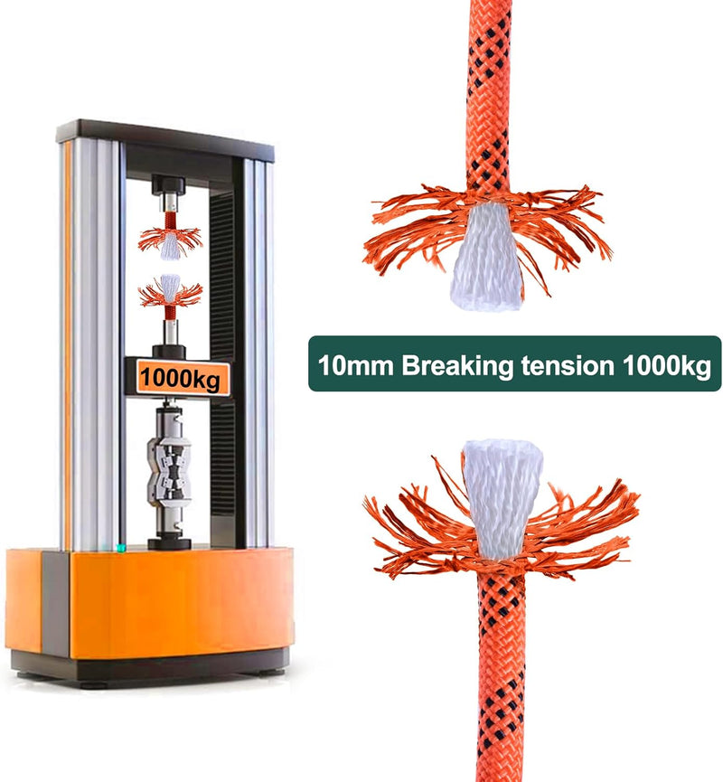 Chargez l'image dans la visionneuse de la galerie, Statisch outdoor touw 30 m x 10 mm – met 2 karabijnhaken voor camping en buitengebruik
