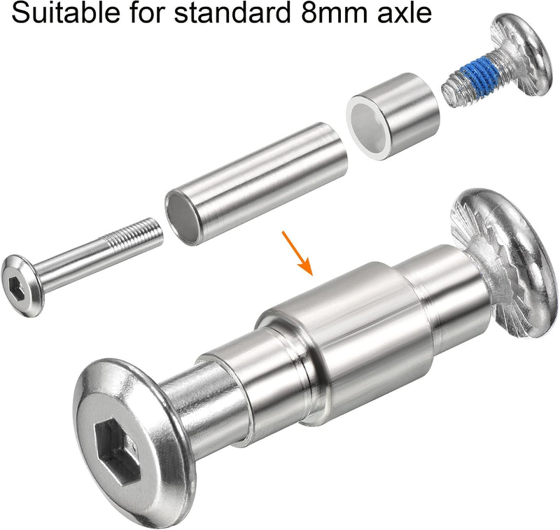 Load image into Gallery viewer, PATIKIL Inline as lager Spacers, 8 Pack Skates Speed Spacer Hardware Aluminium voor 6 mm asrol, zilver
