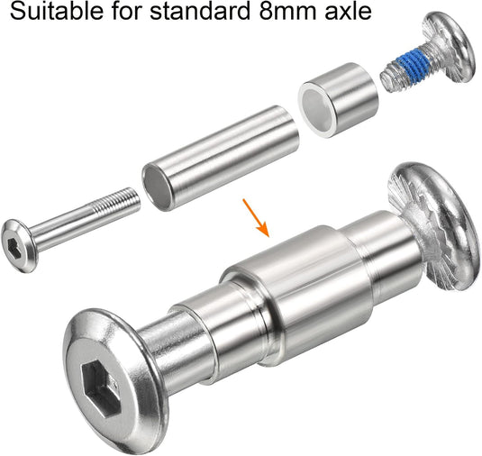 PATIKIL Inline as lager Spacers, 8 Pack Skates Speed Spacer Hardware Aluminium voor 6 mm asrol, zilver