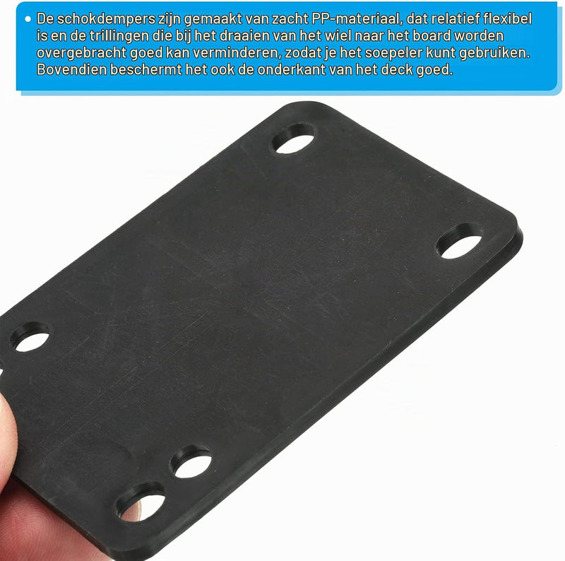 Laden Sie das Bild in Galerie -Viewer, Skateboard riser pads 3 mm 2 stuks met 29 mm schroeven en moeren – shock pads – skate accessoires

