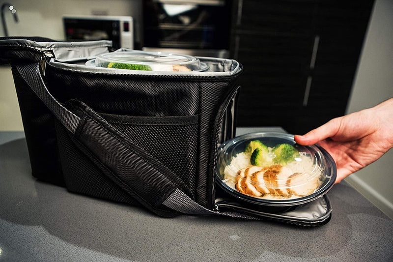 Laad afbeelding in Galerijviewer, Meal prep bakjes set van 30 stuks 1 vak zwart
