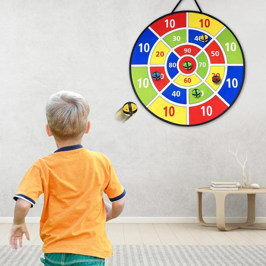 Cible de fléchettes double face pour enfants avec deux côtés de jeu – fléchettes pour enfants – jeu de fléchettes