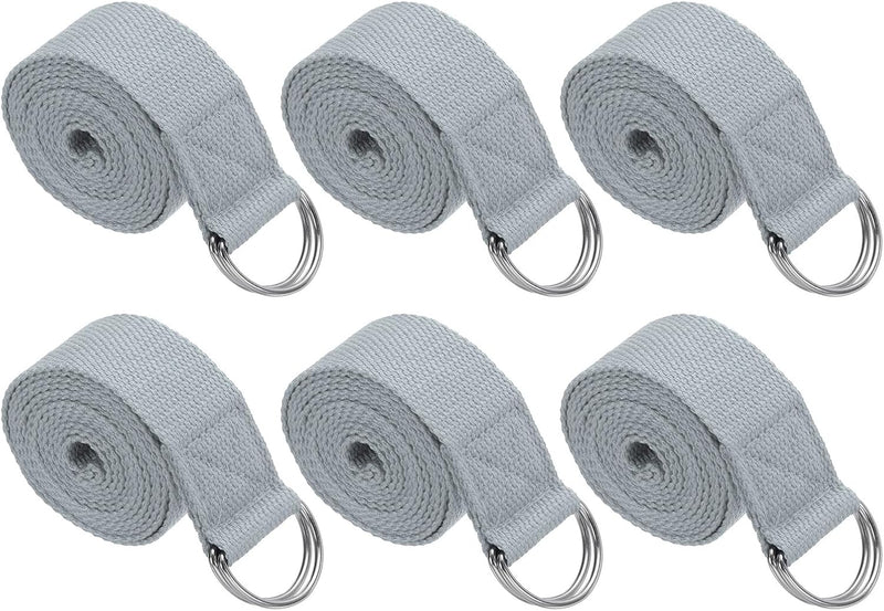 Załaduj obraz do przeglądarki galerii, Yogariemen 6 stuks 180 x 3,8 cm van katoen met D-ring bruin – stretchbanden – yoga pilates accessoires
