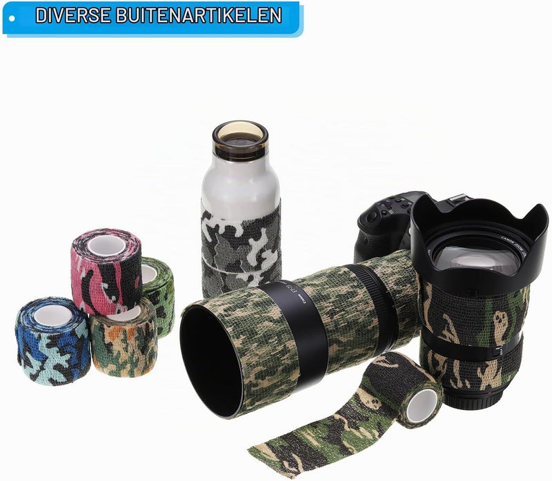 Chargez l'image dans la visionneuse de la galerie, Zelfklevende camouflageband 4 rollen 5 cm breed zwart – camo tape – outdoor accessoires
