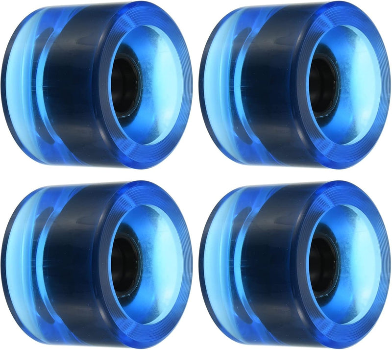 Load image into Gallery viewer, Longboard wielen 70 x 51 mm 78A PU 4 stuks transparant blauw – zachte cruiser skateboard wielen
