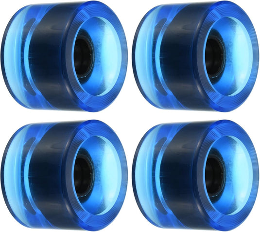 Longboard wielen 70 x 51 mm 78A PU 4 stuks transparant blauw – zachte cruiser skateboard wielen