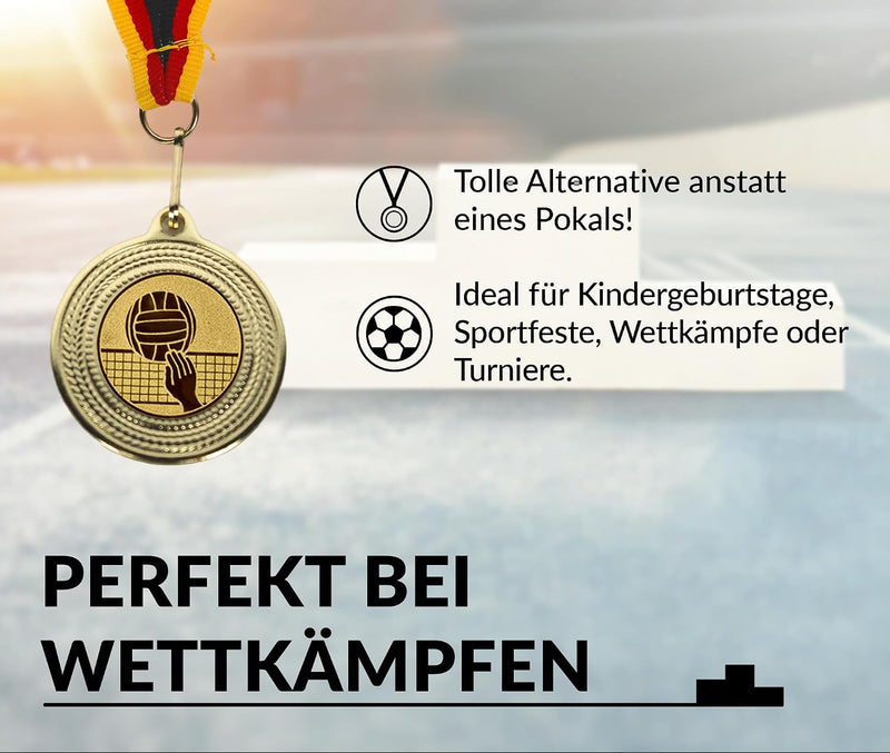 Laad afbeelding in Galerijviewer, Volleybal medailles set van 10 stuks met lint
