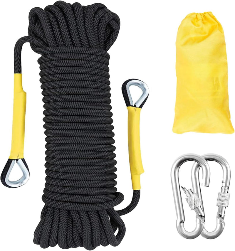 Laden Sie das Bild in Galerie -Viewer, Statisch outdoor touw 10 m x 12 mm – nylon touw met 2 stalen haken voor camping en survival
