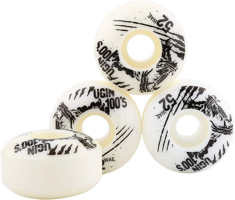 Laden Sie das Bild in Galerie -Viewer, Skateboardwielen 52 x 30 mm 100A PU 4 stuks wit – vervangingswielen – skateboard accessoires
