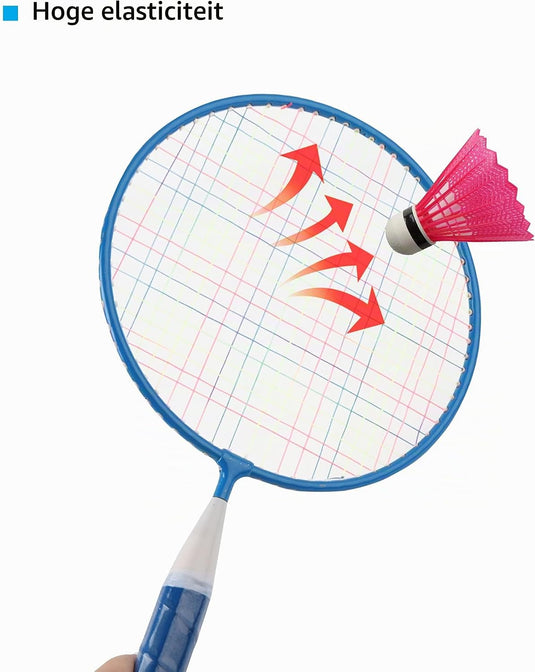 Set de badminton pour enfants avec 2 raquettes de 44 cm, comprenant 4 volants et une balle en mousse - jeu de badminton - sport pour enfants