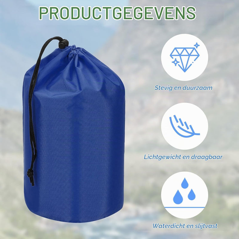 Załaduj obraz do przeglądarki galerii, Waterdichte opbergzakken 2 stuks 13 x 25 cm met trekkoord donkergrijs – stuff sacks – camping accessoires
