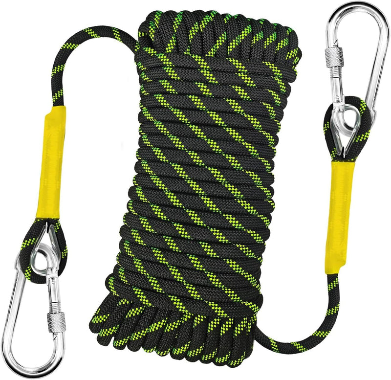Laad afbeelding in Galerijviewer, Statisch Touw 10 m x 10 mm met 2 Karabijnhaken – Nylon Outdoor Touw – Voor Camping, Survival, Tuin en Bevestiging
