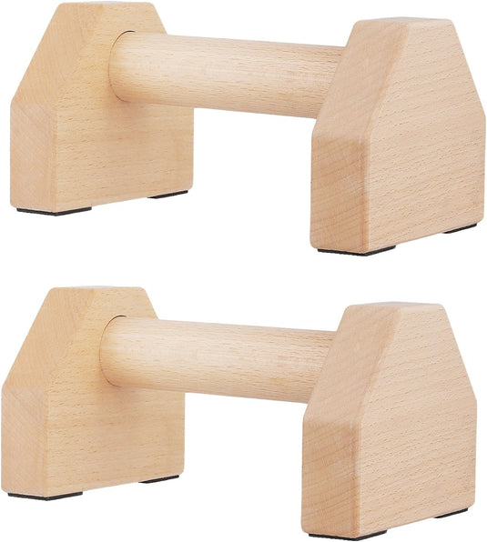 Houten parallettes 2 stuks 20 cm met antislip rubberen voeten – push-up bars – calisthenics