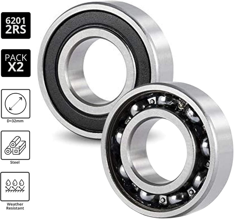 Laad afbeelding in Galerijviewer, Kogellagers 6006-2RS set van 5 30 x 55 x 13 mm
