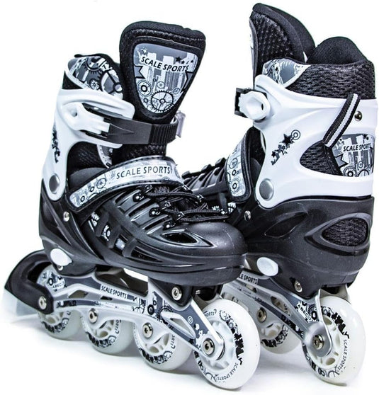Adjustuble Rolschaatsen met oplichtende wielen voor kinderen en volwassenen - Kids Inline Roller laarzen met opbergtas voor peuters, rolschaatsen voor meisjes, jongens, professionals en
