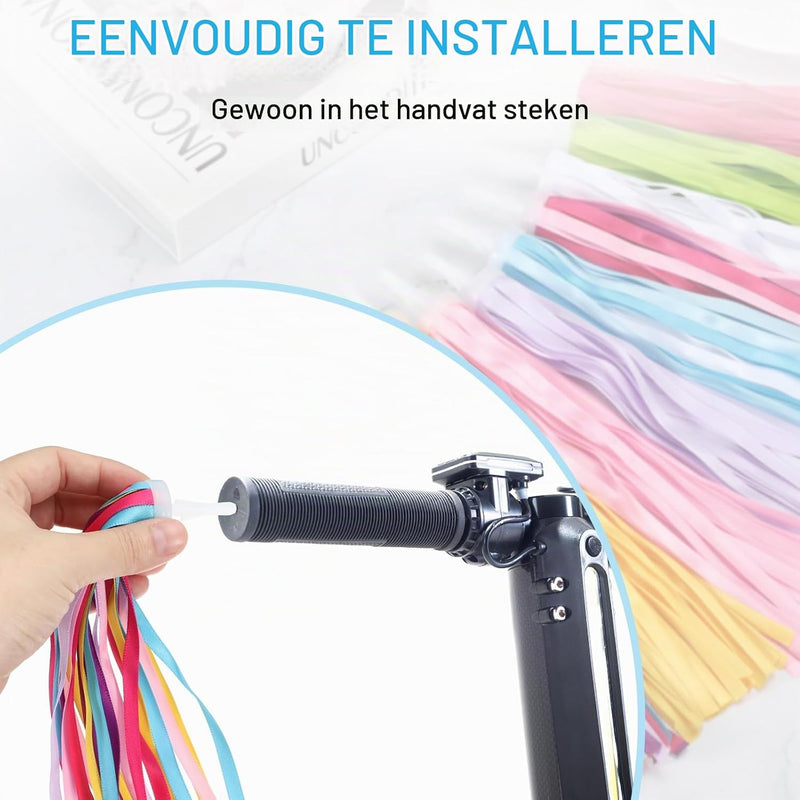 Load image into Gallery viewer, Fiets streamers voor stuur handvatten - Scooter kwastjes en linters - Kinderfiets decoratie accessoires
