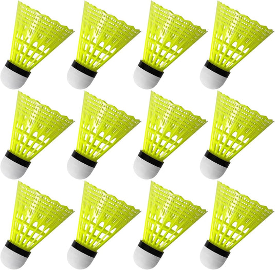 Volants de badminton 12 pièces en nylon avec tête en mousse pour intérieur et extérieur – volants de badminton – accessoires de raquette