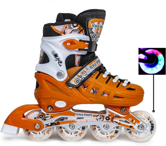 Adjustuble Rolschaatsen met oplichtende wielen voor kinderen en volwassenen - Kids Inline Roller laarzen met opbergtas voor peuters, rolschaatsen voor meisjes, jongens, professionals en