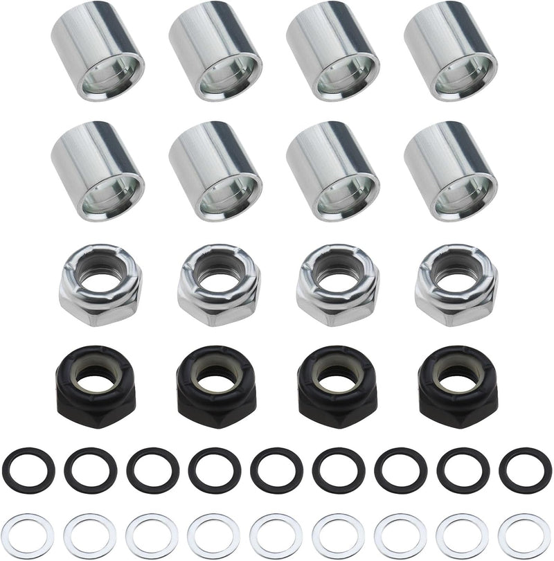 Laden Sie das Bild in Galerie -Viewer, Skateboard truck rebuild kit 32-delig zwart zilver
