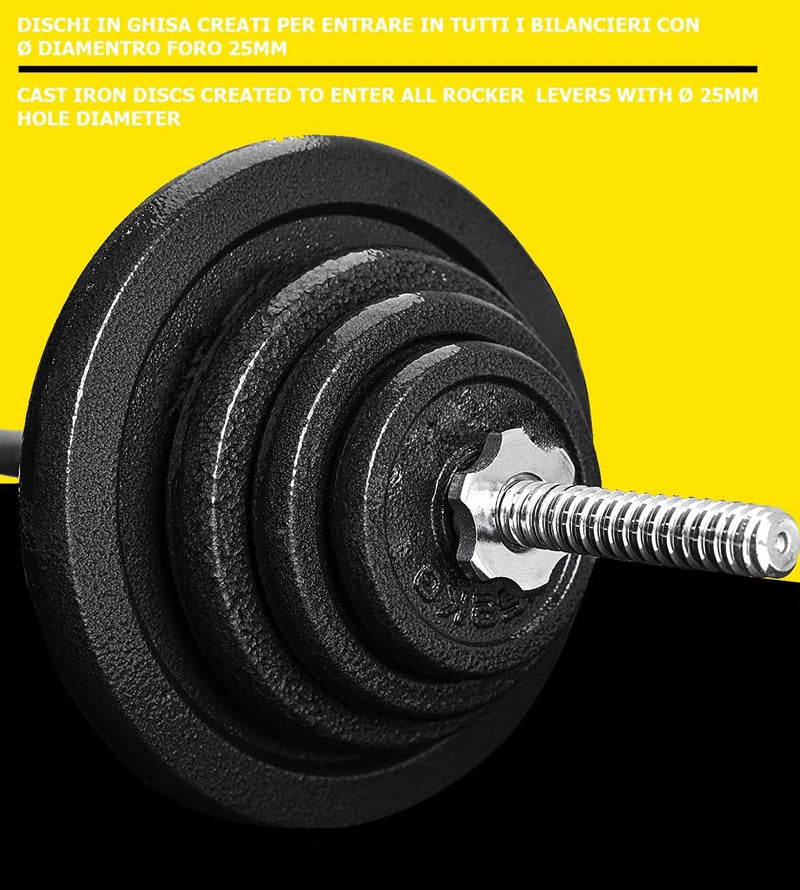 Laad afbeelding in Galerijviewer, G5 HT SPORT Halterschijven van gietijzer, gatdiameter: 25 mm, voor sportschool en thuisgymnastiek, 0,5 tot 20 kg, voor halters en lange halters
