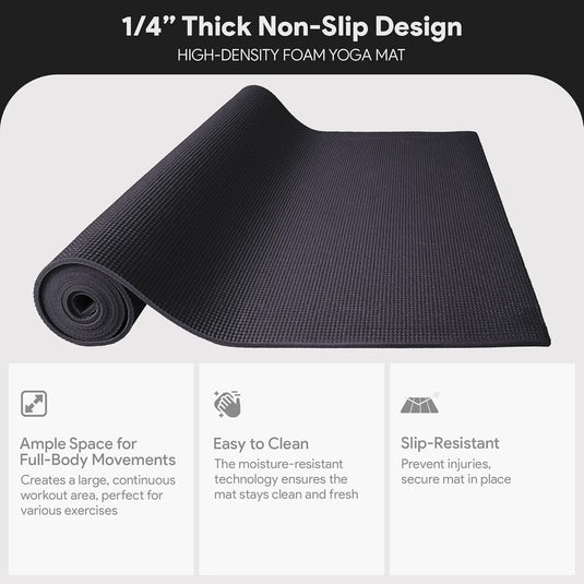 Yogamat schuim antislip 6 mm groen met draagriem