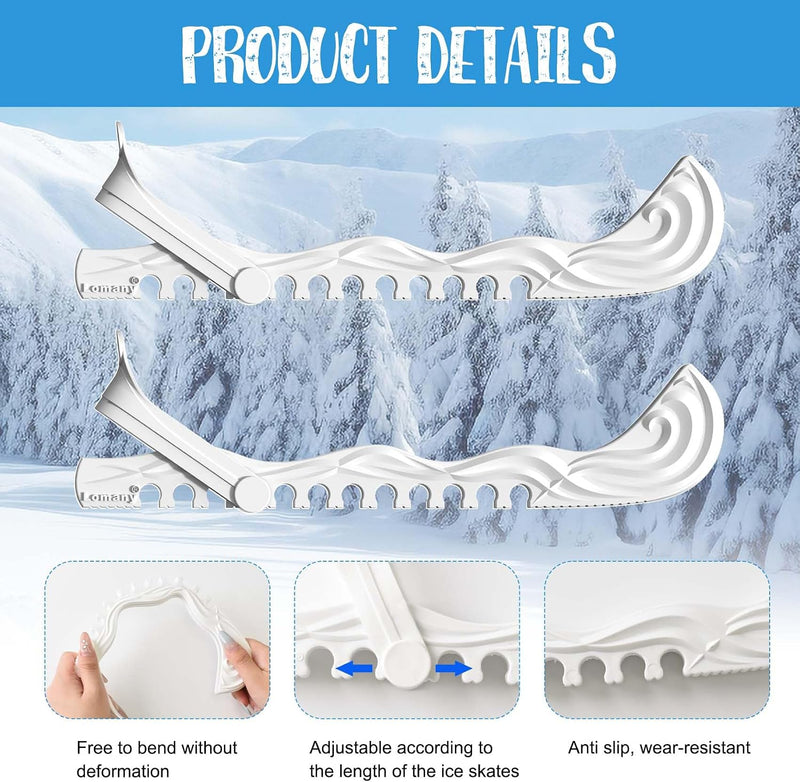Load image into Gallery viewer, Verstelbare schaatsbeschermers wit 27 cm – 1 paar
