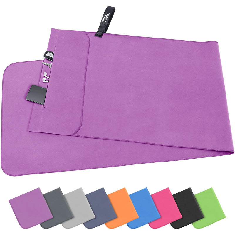 Laden Sie das Bild in Galerie -Viewer, Fitnesshanddoek Microvezel 120x50 cm Sneldrogend met Ritsvak – Sporthanddoek – Reishanddoek
