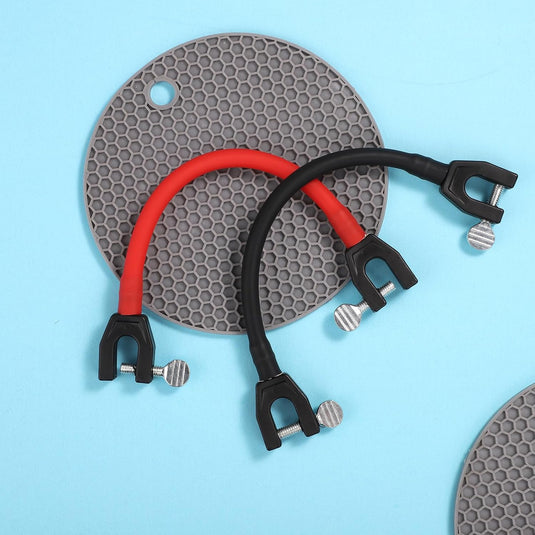 2 Stuks Skitipconnector voor Kinderen, Draagbare Skiconnector Skitrainingshulpmiddel Snowboardaccessoires voor Kinderen, Beginners (Zwart, Rood)