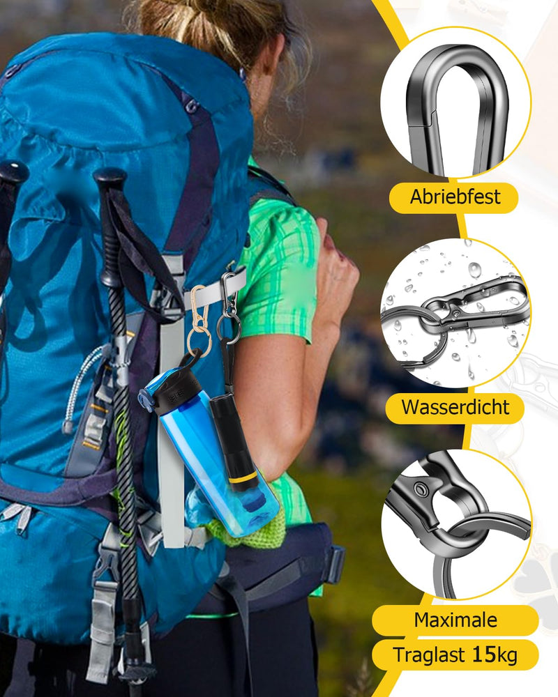 Laad afbeelding in Galerijviewer, Karabiner Sleutelhangers 3 Stuks met Sleutelring 4,7 cm – Sleutelhanger – Karabijnhaak
