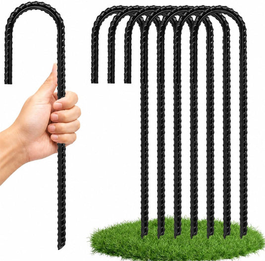 Grondankers 8 stuks 30 cm U-vorm van verzinkt staal – trampoline ankers – stormbeveiliging