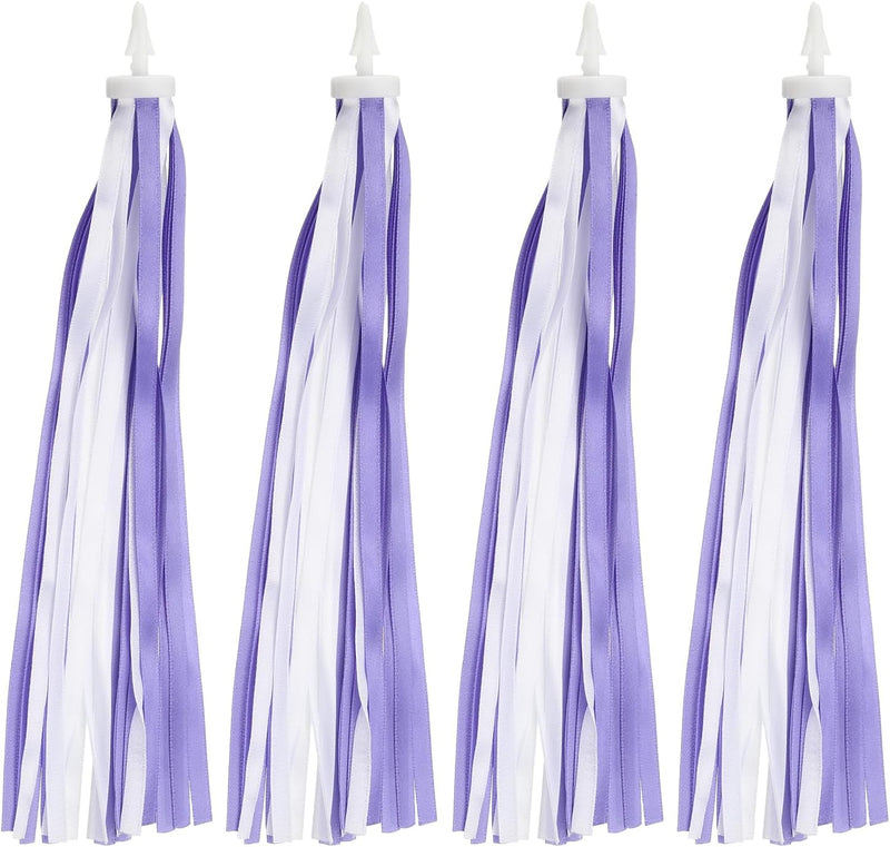 Chargez l'image dans la visionneuse de la galerie, Décoration de guidon de vélo avec rubans flottants, 2 paires, 25 cm – décoration de poignées – accessoires de vélo pour enfants et trottinettes
