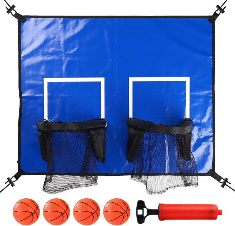 Chargez l'image dans la visionneuse de la galerie, Trampoline basketbalring met dubbele mand en 4 miniballen – basketbalset – trampoline accessoires
