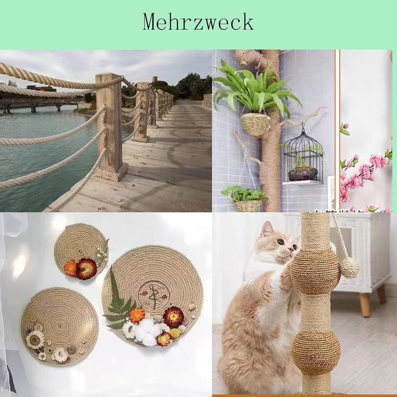 Laden Sie das Bild in Galerie -Viewer, Jutetouw 10 m x 12 mm – natuurlijk touw voor tuin, decoratie, leuning, barrière en doe-het-zelf – bruin
