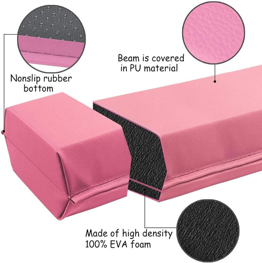 Gymnastiekbalk 210-300 cm – opvouwbare balansbalk met antislip onderzijde en draaggreep – voor kinderen en training thuis