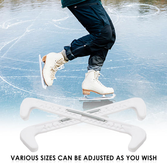 Verstelbare schaatsbeschermers wit 30 cm – 1 paar