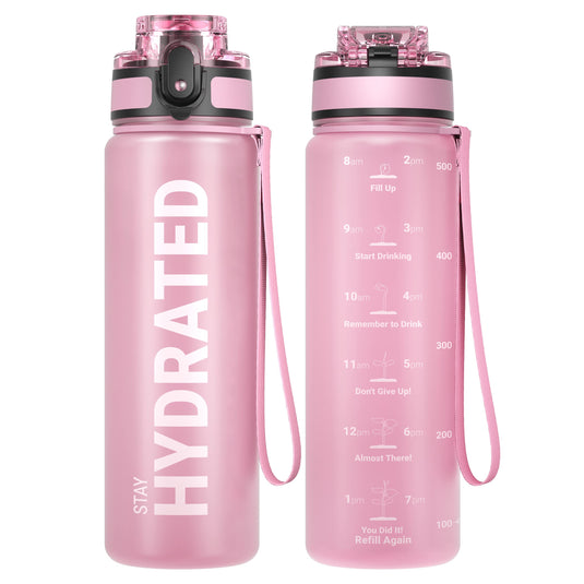 Drinkfles 750 ml BPA-vrij met tijdmarkeringen en lekvrije dop – waterfles – sportfles