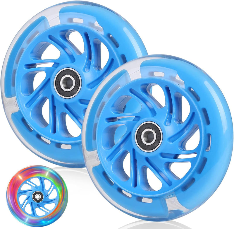 Load image into Gallery viewer, DBREAKS Lichtgevende stuntstep, wielen met ledverlichting, 100 mm, ABEC, 9 kogellagers, hardheid 88A, geschikt voor alle scooters (zwart)
